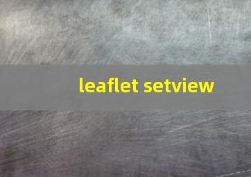 leaflet setview